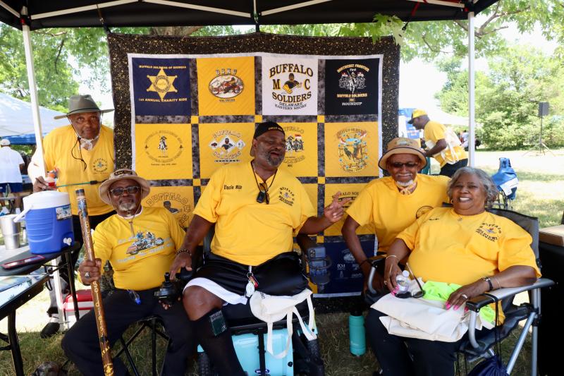 Members of the Buffalo Soldiers are (l-r) Al Haynes, “Law Dog,” “Uncle Milt,” “Beebop” and “Classy.”